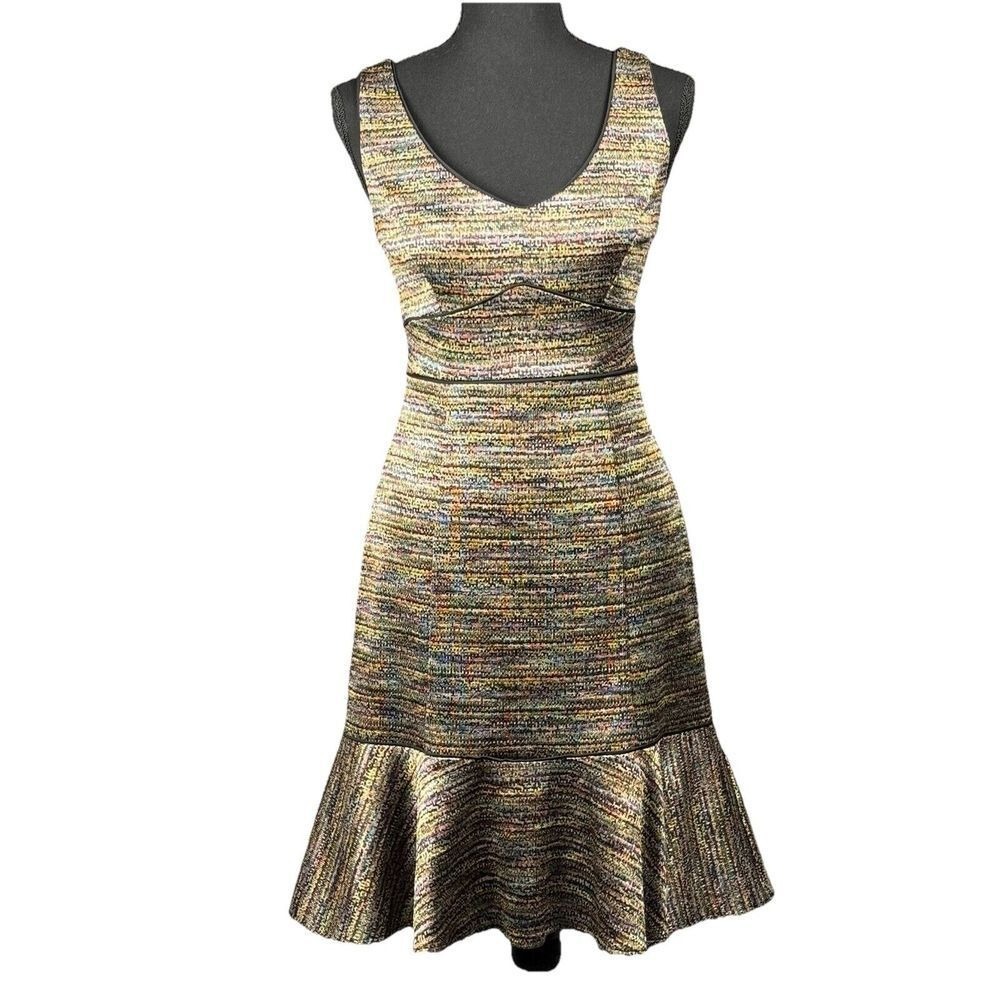 Donna Morgan Colorful Sleeveless‎ Ruffle Hem Above The Knee Dress Womens 6